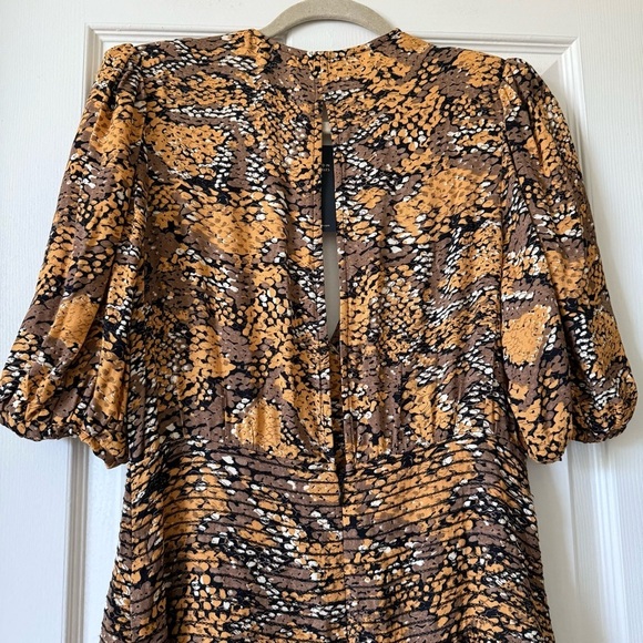 New AFRM Camila Animal Print Mini Dress Women’s M Golden Autumn Snake - Picture 4 of 17
